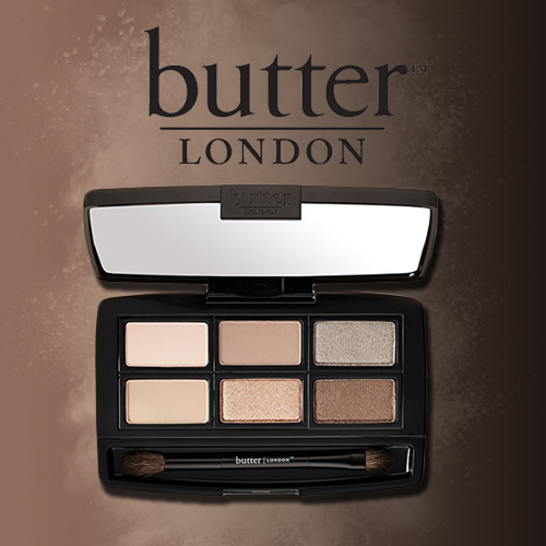 black refillable eyeshadow palette with brush by butterlondon cosmetic packaging